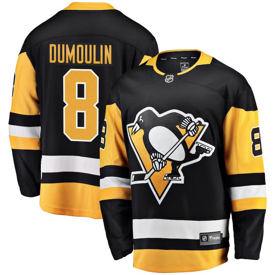 Men Pittsburgh Penguins 8 Brian Dumoulin Fanatics Branded Black Home Breakaway Player NHL Jersey